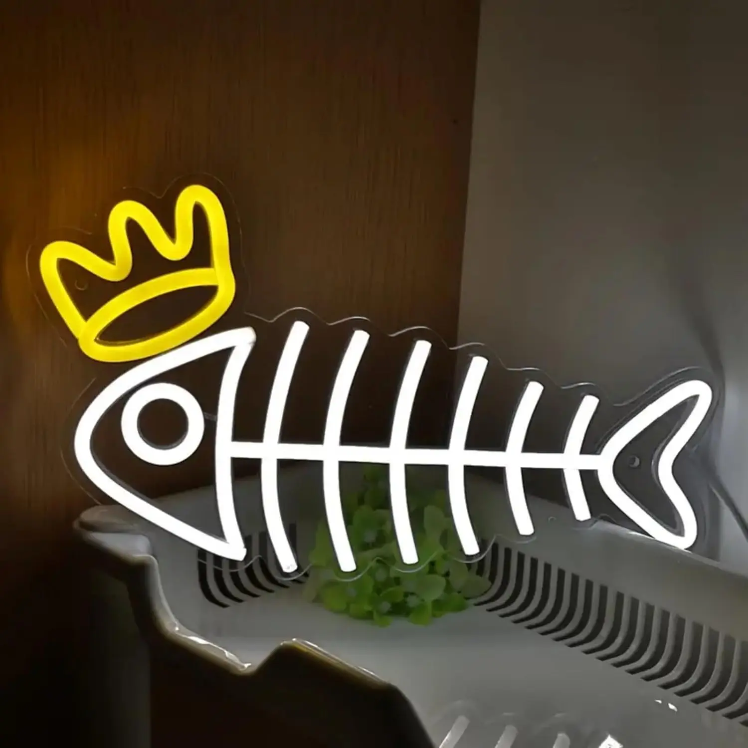 Aquarium Fish Restaurant - Insegna al Neon a Forma di