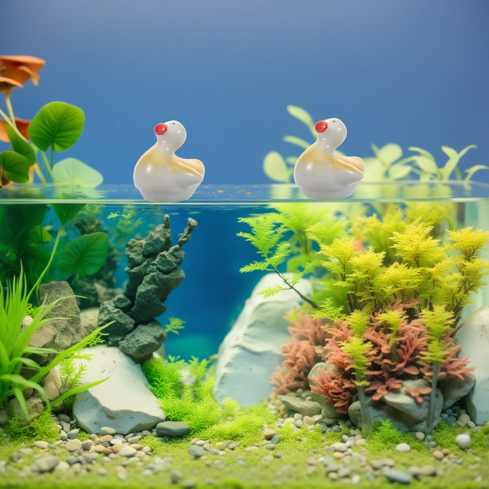 Aquarium Fish Small - Anatra galleggiante in ceramica, decorazione per