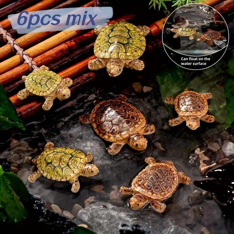 Aquarium Fish Small - 6 Mini Statue di Tartarughe per